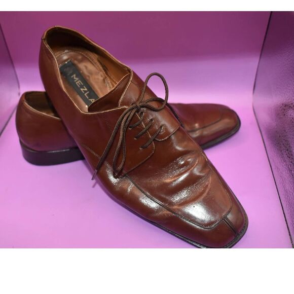 Mezlan Brown Split Toe Derby Lace Up Shoe - 11 - Picture 4 of 4